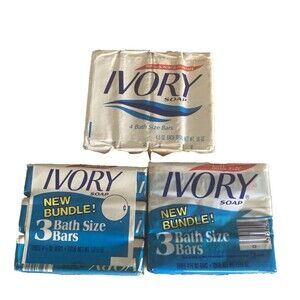 Vintage 1990's Ivory Bar Soap Set Of 10 Bath Size Bars Lot of 4.5 oz. Bars NOS